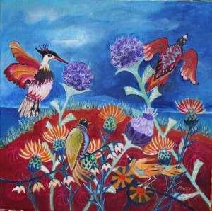 Susanne Mason,breeze (acrylics on canvas 40 x 40cm)