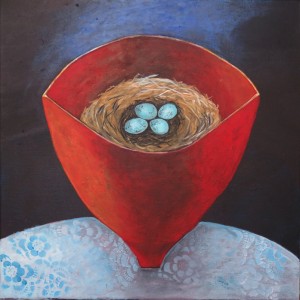 Susanne Mason,nest (acrylics on canvas 40 x 40cm)